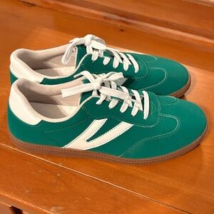 Green and White Sneakers